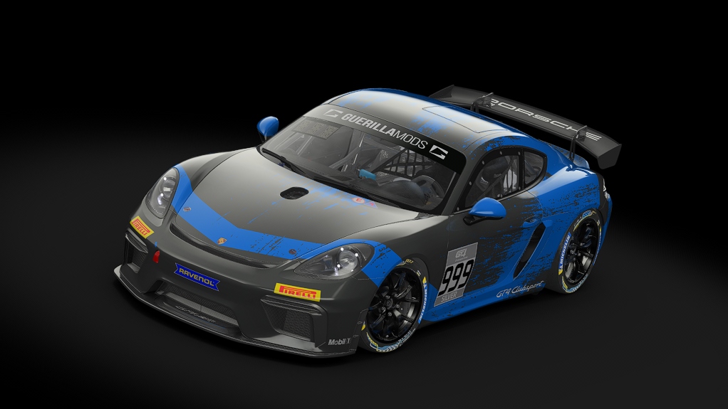 Porsche 718 Cayman GT4 Clubsport, skin rm_gt4_european_series_fictional_porsche_motorsport_blue_999