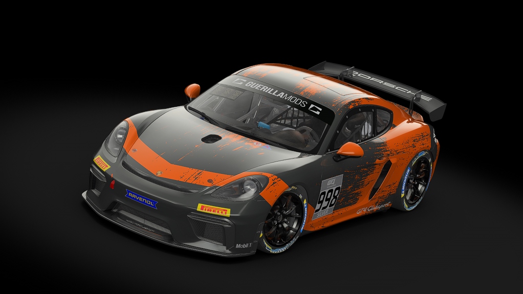Porsche 718 Cayman GT4 Clubsport, skin rm_gt4_european_series_fictional_porsche_motorsport_orange_998